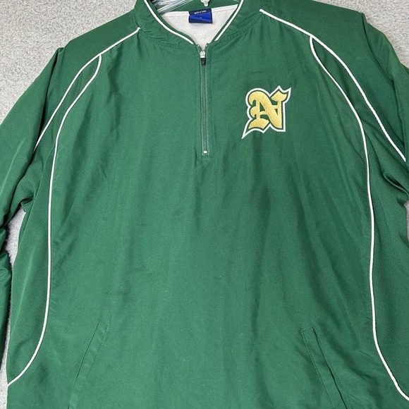 Mizuno Track Jacket Mens XL Green Running 1/4 Zip Lined Pockets Vented Back - Picture 4 of 16